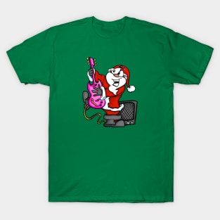 Santa playing Electric guitar T-Shirt